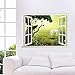 ORDERIN Wall Decal Mural Fashion 3d False Window Green Forest Removable Wall Stickers Wall Art for Home Decor