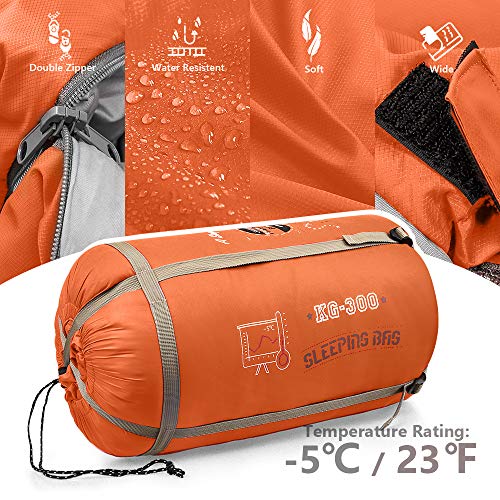 Forbidden Road Double Sleeping Bag Winter -5 ℃/ 23 ℉ 2 Person Waterproof Lightweight Envelope Sleeping Bags 380T Nylon with Free Carrying Bag Perfect - Thumbnail 3
