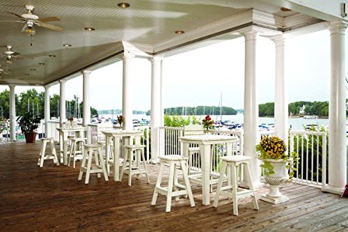 Uwharrie Chair Co 5062-75-Golden Mustard-Dist-Pine Outdoor Bar Stool with Back, Golden Mustard-Distressed