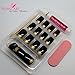 False Nails Bling Art French Fake Dipped in Gold Squoval 24 Acrylic Medium Tips