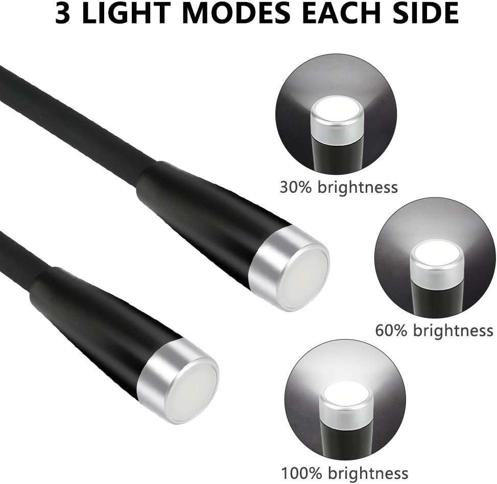 Yideng Neck Reading Light LED Book Light for Reading in Bed Hands Free Flexible Neck Lights for Kniting with 3 Adjustable Brightness, Ideal for Bookworms Kids Crafts Knitting Travel or BBQ - Image 3
