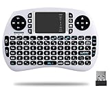 QQPOW Mini 2.4Ghz Wireless Touchpad Keyboard With Mouse For Google Android Tv Box,Pc, Pad, Xbox 360, Ps3, Htpc, Iptv (White)