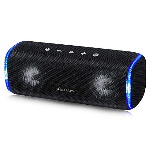 DBSOARS Beat9 Bluetooth Speakers, 20W Portable Stereo Speaker with Loud Sound,Rich Bass, Cool Flashing LED&Tapping Function, 25H Playtime, IPX7 Waterproof, Perfect for Hiking, Camp, Party, Home,ect …