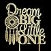 Dream Big Little One Gold Glitter Paper Baby Shower Cake Topper