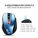 Wireless Mouse, 2.4G 2400DPI Ergonomics Cordless Mouse with USB Receiver, Finger Rest, 5 Adjustable DPI Levels, Mobile USB Mice for Chromebook Notebook MacBook Laptop Computer PC, Blue (D-09)
