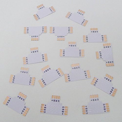 DQDF® 15PCS T Shape 4 PINs connector for 10mm 5050 SMD RGB LED Flexible Strip Lights