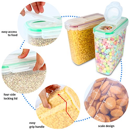 Cereal Container,MCIRCO Food Storage Containers,Airtight Flour Containers Keeper Set of 4 - Thumbnail 3