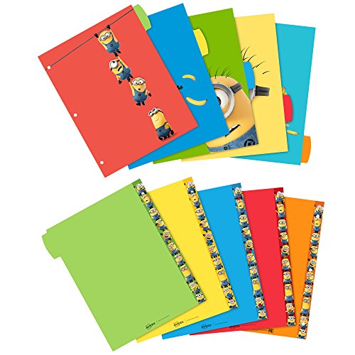 Avery Despicable Me Big Tab Dividers, Playful Minions, 5-Tab Dividers, 1 Set (11390)