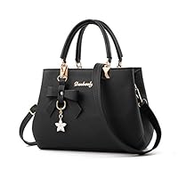 Fantastic Zone Women Handbags Fashion Handbags for Women PU Leather Shoulder Bags Messenger Tote Bags Black