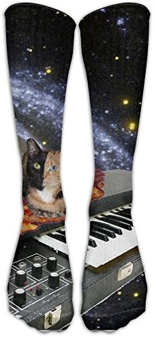 Space CatWomen Creative Comfortable Knee High Athletic Knee High Socks Christmas
