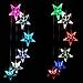 Solar Stars Wind Chimes Outdoor Hanging Decor Waterproof Mobile Portable Color Changing Solar Power LED Star Wind Chime Light for Mom, Home, Patio, Yard, Window, Night Garden Decoration
