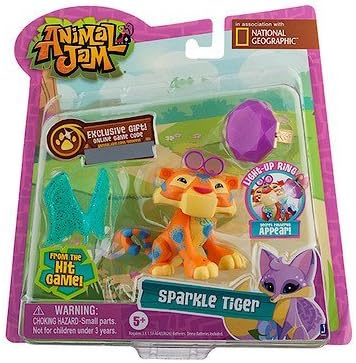 Animal Jam Sparkle Tiger Figure with Light-up Ring