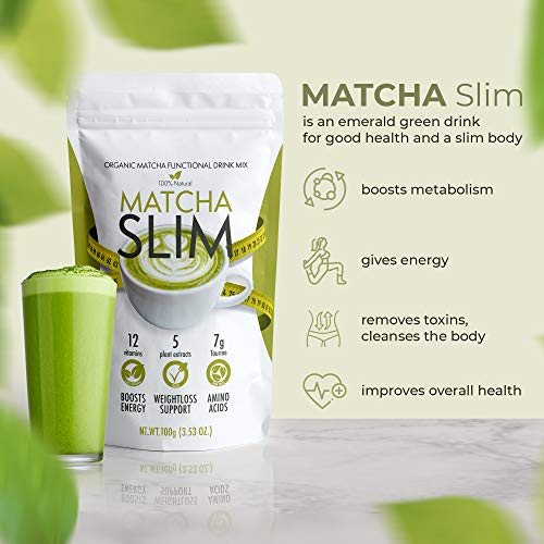 Matcha-Slim-Energy-Drink-Mix-Powder-Supplement-with-Taurine-Spirulina-100g--Natural-Sugar-Free-Vitamin-Rich-Green-Tea-Diet-Detox-Fuel-for-Weight-Loss-Support-Metabolism-Boost-in-Women-Men Matcha-Slim-Energy-Drink-Mix-Powder-Supplement-with-Taurine-Spirulina-100g--Natural-Sugar-Free-Vitamin-Rich-Green-Tea-Diet-Detox-Fuel-for-Weight-Loss-Support-Metabolism-Boost-in-Women-Men