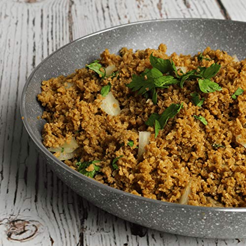 Original Recipe Dry Riced Cauliflower By Keto and Co | Low Carb, Gluten Free, Keto, Vegan Rice Alternative | Delicious, Easy and Fast | 5 Servings, Makes 1 Lb