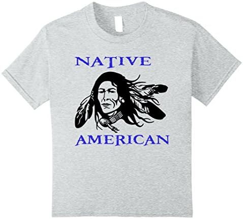 Kids Native American Indian T-shirt Boys Girls Youth Child 10 Heather Grey