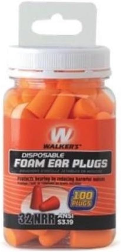 Walker's Foam Ear Plug Jar (100 Count), Orange
