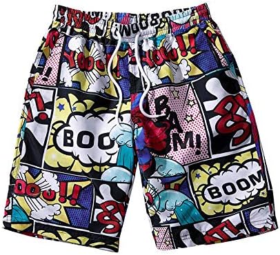 Zerototens Men's Quick Dry Board Shorts Cartoon Printed Beach Swim Wear Swimming Trunks Breathable Leisure Watershorts Summer Sport Shorts