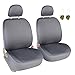 Leader Accessories Gray Sport Low Back Front Car Seat Covers, Set of 2, Cloth Seat Protector for Trucks SUV, Airbag Ready