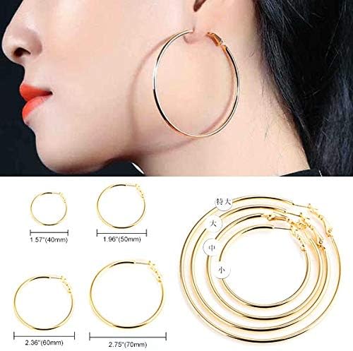 Amazon 両耳用 ピアス リング 4サイズ ゴールド フープピアス シンプル ギフト ワンポイント 大 ピアス 通販