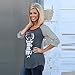 FAPIZI ♥ Women Blouse ♥ Women ELK Print Striped Splice Round Neck Christmas Casual Blouse Tops T Shirt (XL, Gray)