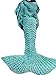 Kpblis Knitted Mermaid Tail 71-Inch-by-35-Inch Blanket Blue