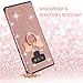 Casetego Compatible Galaxy Note 9 Case,Glitter Sparkle Bling Shock Absorbing Flex TPU Rubber Case Cover with Ring Grip Holder Kickstand for Samsung Galaxy Note 9(2018)-Rose Gold