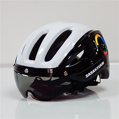 Mens Mountain Bike Cycling Helmet with Colors Lens Visor Ultralight Integrally-Molded Bicycle Helmet