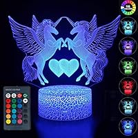 BFYWB Toys for 2-10 Year Old Girls, 3D LED Night Light for Kids Unicorn Toys for 3-12 Year Old Girl Christmas Birthday Unicorn Gifts for 2-8 Year Old Girl