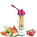 Dajour Fruit Infuser Water Bottle, No BPA Sports Flavor, 27 oz, Pink