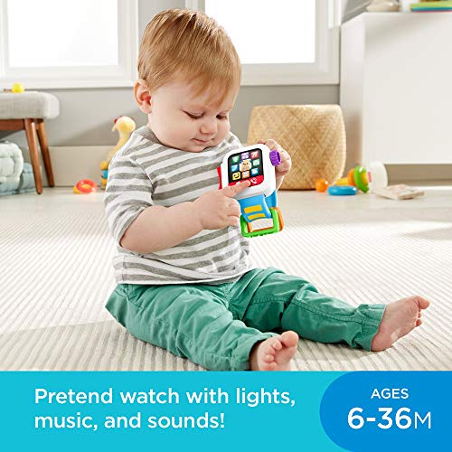 51%2B2moQlTWL - Fisher-Price GJW17  Laugh & Learn Time to Learn Smartwatch, Musical Baby Toy, Multicolor