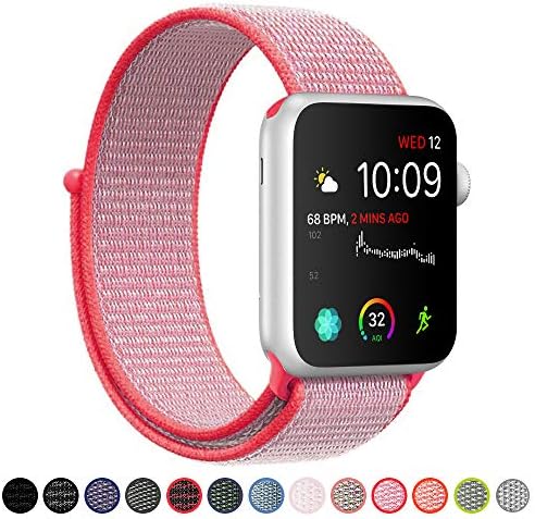 SYRE Compatible with Apple Watch Band Series 4/3/2/1 38mm 40mm 42mm 44mm, Lightweight Breathable Nylon Sport Band Replacement iWatch Series 4, Series 3, Series 2, Series