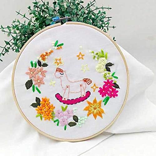 刺繍キット クロスステッチ 刺しゅうキット 花パターン壁掛け ぶら下げ 縫製アート 風景 花パターン竹フレーム ホーム 童心 装飾 絵画 デコレーション 美品 竹フレーム 綿リネン 寝室 リビングルーム
