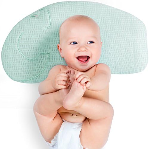 PREMIUM BREATHABLE BABY PILLOW FOR OUR LITTLE ONES, Designed For Safety &amp; Comfort, Adjustable For Newborns, Babies &amp;Toddlers (0-3) Or Children (3-8), Beautiful Light Green, Cute Elephant Design