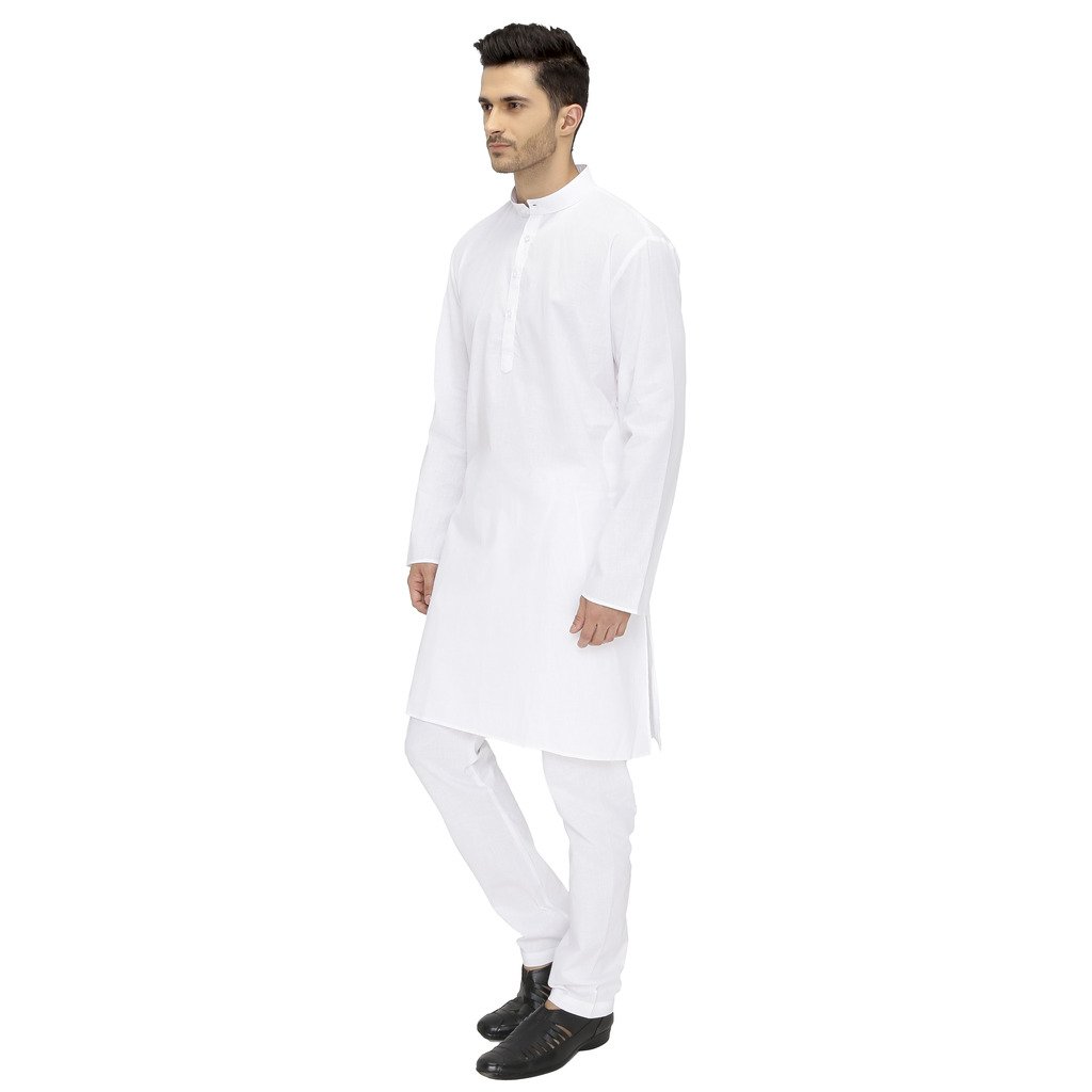 bhartiya paridhan men's cotton white kurta payjama set