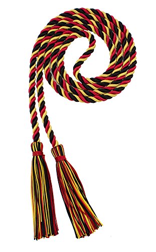 Tassel Depot HONOR CORD BLACK/RED / GOLD BRAND - MADE IN USA
