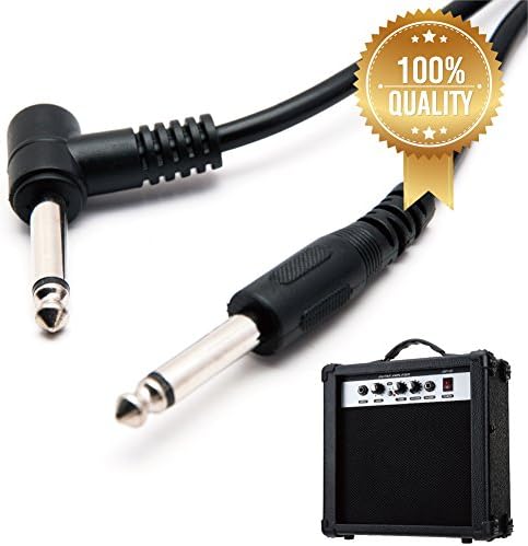 10ft black amplifier patch cord cable at right angle for electric guitar