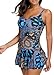 Urban Virgin One Piece Boy-leg Bathing Suit Printed Padded Ruched Swimdress Printed Bikini Swimsuits For Women