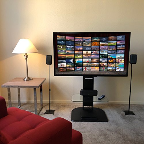 9horn Pair of Metal Speaker Stands Height Adjustable (Black, 1 Pair) - Thumbnail 5