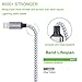 iPhone Charger, YUNSONG 3Pack 6FT Nylon Braided Lightning Cable Charging Cord USB Cable Compatible with iPhone Xs MAX XR X 8 7 6S 6 Plus SE 5S 5C 5 (Silver White)