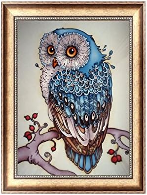 Shoppy Diamond Painting Diy Kit Cross Stitch Kits Embroidery 5D Rhinestone Painting Animal Owl Crafts for Kids - 20 x 30cm