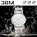 Mens Women Unisex Quartz Analog Watch Waterproof Business Luxury Fashion Simple Design Wristwatch Magnetic Band (Silver)