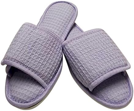 Large Cotton Waffle Spa Slipper, Lavender (8.5-10)