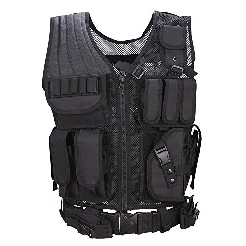 Tactical Vests, Ultra-light Combat Training Molle Vest, Military Assault Bug Out Vest for Shooting Hunting Outdoor CS Field Special Forces (Black)