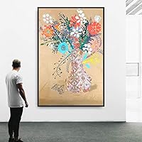 Framed Canvas Wall Art Flowers Canvas Prints Home Artwork Decoration for Living Room,Bedroom - 16x24 inches