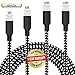 Ulimag, 4Pack 3FT 6FT 10FT 10FT Nylon Braided 8 Pin Cable Compatible with Phone X, 8,7,6,5 (Black White)