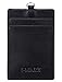 I-MART Genuine Leather 2-Sided ID Badge Holder with Lanyard, Card Holder Wallet (Black Vertical)