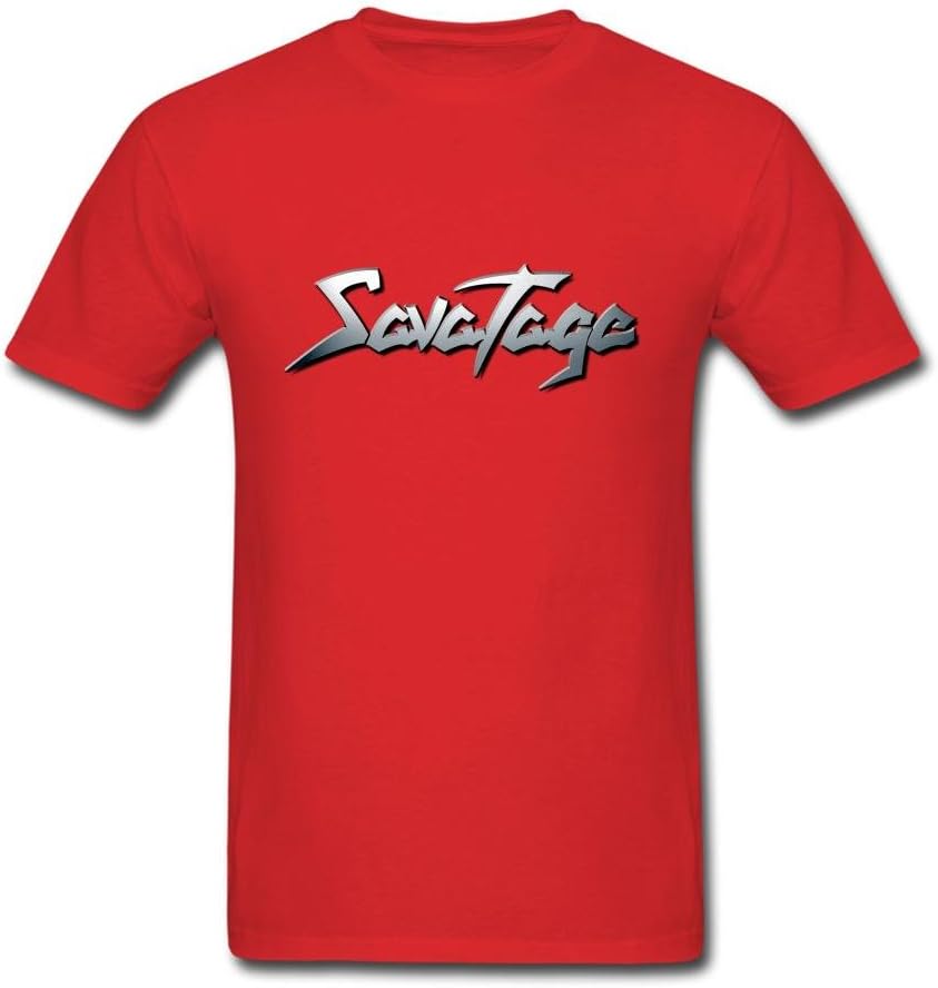 Mr. Shirt MRShirt Men's Savatage Logo Shining Stars T Shirts Large Red
