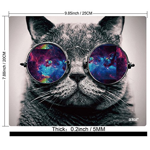 OLOKAA Brand 5mm Super Thick Office&gaming Mouse Pad 9.86 × 7.88 × 0.2inThick (Cat)