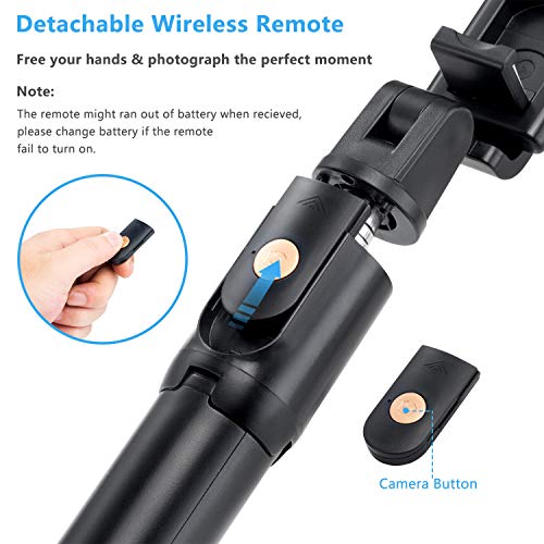 image for WIYFA Selfie Stick Tripod Stand Holder Extendable with Bluetooth Remot