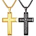 U7 Jewelry Men's Stainless Steel Simple Black Cross Pendant Lord's Prayer Necklace 22 Inch